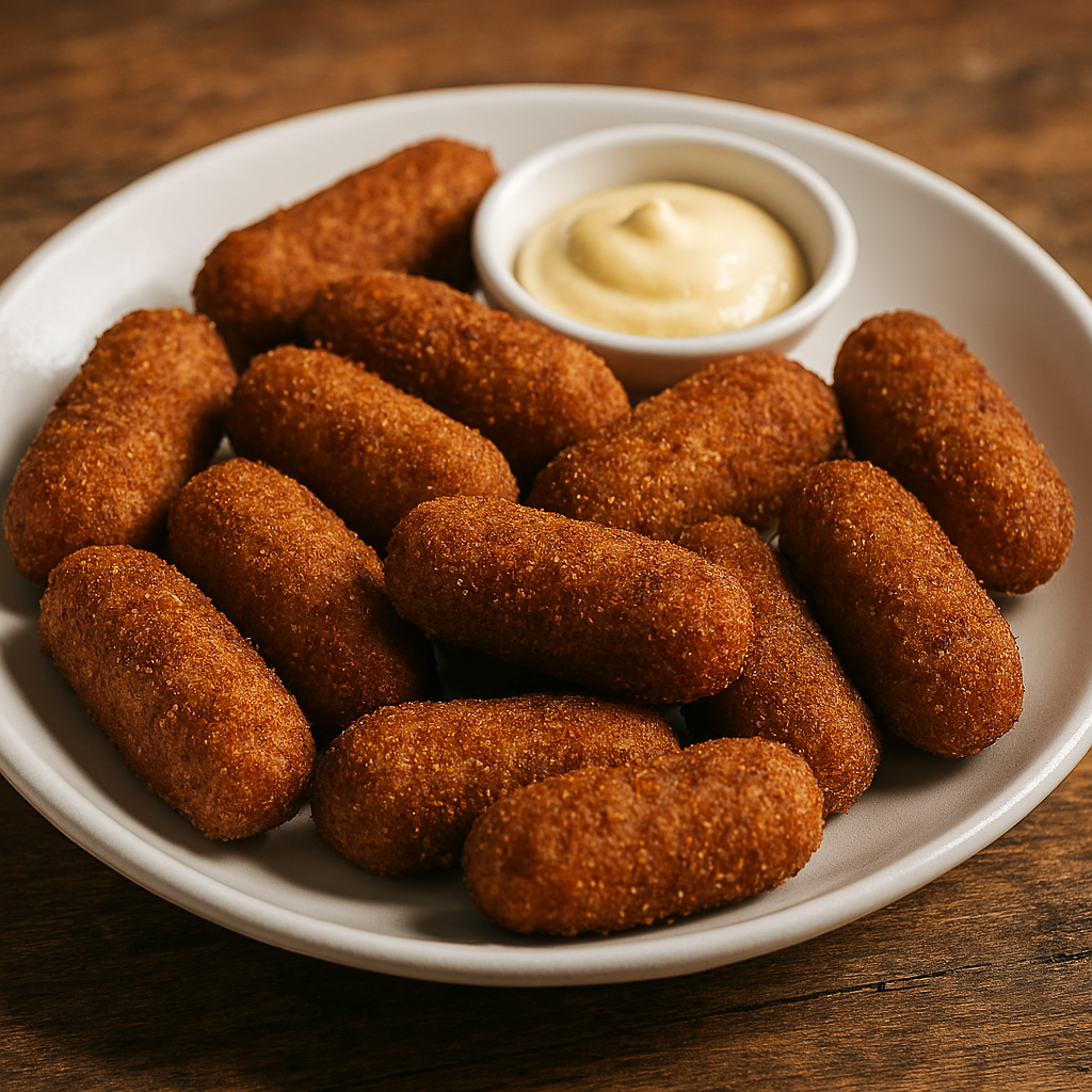 porcao-de-croquete-de-carne Melhores salgadinhos para vender em 2026: Guia completo